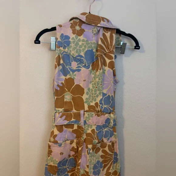 Show me your mumu - Jacksonville Cropped Jumpsuit ~ Sage Retro Garden XS